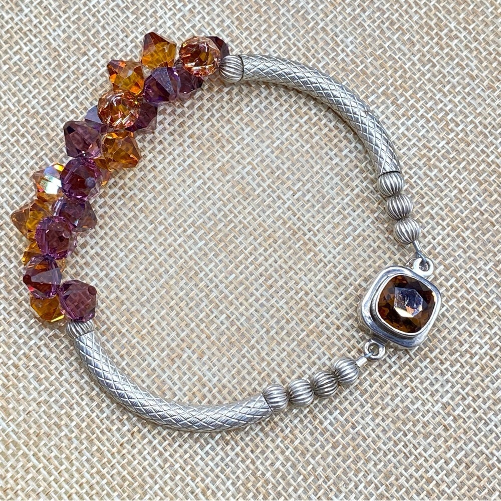 Sterling Silver Crystal Beads Bracelet Silver Clasp - Picture 7 of 7